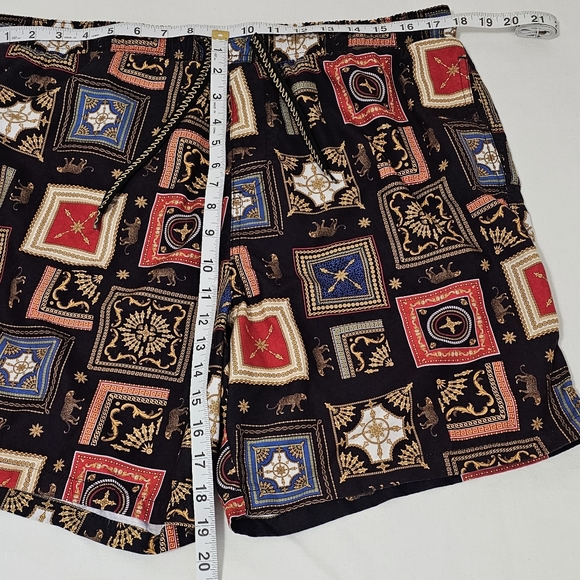 Surf Society Baroque Beach Board Shorts Men's XL Black Multicolor 100% Polyester - Picture 4 of 6